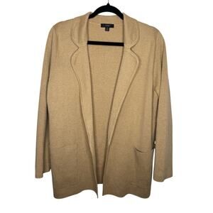 J.CREW / Eloise tan merino wool blend long sleeve sweater blazer jacket / M